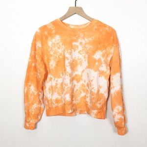 Aqua Tie Dye Sweatshirt in Orange